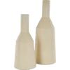 image:imageDeco 79 Metal Decorative Vase Textured Cone Centerpiece Vases Set of 2 Flower Vases for Home Decoration 14 11 H BlackCream