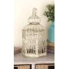 image:imageDeco 79 Metal Scroll Birdcage Distressed Wire with Latch Lock Closure and Hanging Hook Set of 2 21 18H Cream