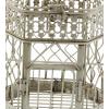 image:imageDeco 79 Metal Scroll Birdcage Distressed Wire with Latch Lock Closure and Hanging Hook Set of 2 21 18H Cream