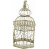 image:imageDeco 79 Metal Scroll Birdcage Distressed Wire with Latch Lock Closure and Hanging Hook Set of 2 21 18H Cream