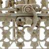 image:imageDeco 79 Metal Scroll Birdcage Distressed Wire with Latch Lock Closure and Hanging Hook Set of 2 21 18H Cream