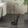 image:imageDeco 79 Metal Umbrella Stand 2 Section with Umbrella Shaped Handle 13 x 8 x 27 BlackBlack