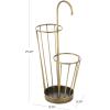 image:imageDeco 79 Metal Umbrella Stand 2 Section with Umbrella Shaped Handle 13 x 8 x 27 BlackGold