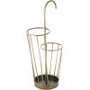 image:imageDeco 79 Metal Umbrella Stand 2 Section with Umbrella Shaped Handle 13 x 8 x 27 BlackGold