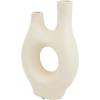 image:imageDeco 79 Paper Mache Decorative Vase Abstract Rounded Centerpiece Vase with Double Openings Flower Vase for Home Decoration 9 x 3 x 12 BeigeBeige