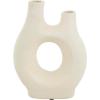 image:imageDeco 79 Paper Mache Decorative Vase Abstract Rounded Centerpiece Vase with Double Openings Flower Vase for Home Decoration 9 x 3 x 12 BeigeBeige