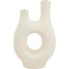 image:imageDeco 79 Paper Mache Decorative Vase Abstract Rounded Centerpiece Vase with Double Openings Flower Vase for Home Decoration 9 x 3 x 12 BeigeBeige