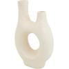 image:imageDeco 79 Paper Mache Decorative Vase Abstract Rounded Centerpiece Vase with Double Openings Flower Vase for Home Decoration 9 x 3 x 12 BeigeBeige