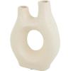image:imageDeco 79 Paper Mache Decorative Vase Abstract Rounded Centerpiece Vase with Double Openings Flower Vase for Home Decoration 9 x 3 x 12 BeigeBeige