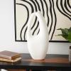image:imageDeco 79 Paper Mache Decorative Vase Abstract Rounded Centerpiece Vase with Double Openings Flower Vase for Home Decoration 9 x 3 x 12 BeigeBeige