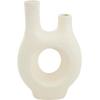 image:imageDeco 79 Paper Mache Decorative Vase Abstract Rounded Centerpiece Vase with Double Openings Flower Vase for Home Decoration 9 x 3 x 12 BeigeBeige