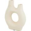 image:imageDeco 79 Paper Mache Decorative Vase Abstract Rounded Centerpiece Vase with Double Openings Flower Vase for Home Decoration 9 x 3 x 12 BeigeBeige