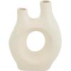 image:imageDeco 79 Paper Mache Decorative Vase Abstract Rounded Centerpiece Vase with Double Openings Flower Vase for Home Decoration 9 x 3 x 12 BeigeBeige