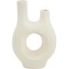 image:imageDeco 79 Paper Mache Decorative Vase Abstract Rounded Centerpiece Vase with Double Openings Flower Vase for Home Decoration 9 x 3 x 12 BeigeBeige