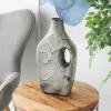 image:imageDeco 79 Paper Mache Decorative Vase Abstract Rounded Centerpiece Vase with Double Openings Flower Vase for Home Decoration 9 x 3 x 12 BeigeGray