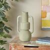 image:imageDeco 79 Paper Mache Decorative Vase Abstract Textured Centerpiece Vase with Squared Handles Flower Vase for Home Decoration 9 x 7 x 16 Light GrayCONVENIENTLY SIZED