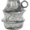 image:imageDeco 79 Paper Mache Decorative Vase Distressed Fluted Centerpiece Vase with Light Gray Texturing and Ring Handle Flower Vase for Home Decoration 12 x 11 x 15 Light Gray
