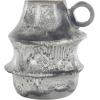 image:imageDeco 79 Paper Mache Decorative Vase Distressed Fluted Centerpiece Vase with Light Gray Texturing and Ring Handle Flower Vase for Home Decoration 12 x 11 x 15 Light Gray