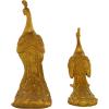 image:imageDeco 79 Polystone Peacock Decorative Sculpture Home Decor Statues Set of 2 Accent Figurines 11 8H Gold