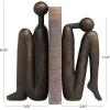 image:imageDeco 79 Polystone People Decorative Bookends Non Skid Bookends Set of 2 Office Bookends4 W 9 H BronzeBronze