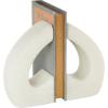 image:imageDeco 79 Polystone People Decorative Bookends Non Skid Bookends Set of 2 Office Bookends4 W 9 H BronzeWhite