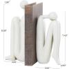 image:imageDeco 79 Polystone People Decorative Bookends Non Skid Bookends Set of 2 Office Bookends4 W 9 H BronzeWhite
