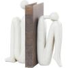 image:imageDeco 79 Polystone People Decorative Bookends Non Skid Bookends Set of 2 Office Bookends4 W 9 H BronzeWhite