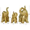image:imageDeco 79 Porcelain Ceramic Elephant Decorative Sculpture Home Decor Statues Set of 3 Accent Figurines 12 11 8H Gold