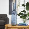 image:imageDeco 79 Recycled Glass Handmade Decorative Vase Frosted Spanish Bottle Centerpiece Vase Flower Vase for Home Decoration 7 x 7 x 29 ClearBlue