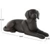 image:imageDeco 79 Resin Dog Decorative Sculpture Sitting Home Decor Statue with Copper Shadings Accent Figurine 31 x 14 x 14 Black