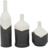 image:imageCosmoLiving by Cosmopolitan Ceramic Vase 8 x 8 x 11 WhiteBlack