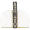 image:imageCosmoLiving by Cosmopolitan Marble Geometric Bookends with Gold Inlay Set of 2 4W 6H WhiteWhite