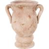 image:imageDeco 79 Ceramic Decorative Vase Antique Style Distressed Centerpiece Vase with Handles Flower Vase for Home Decoration 14 x 11 x 18 CreamPink
