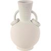image:imageDeco 79 Ceramic Decorative Vase Textured Centerpiece Vase with 4 Handles Flower Vase for Home Decoration 7 x 7 x 15 CreamCream