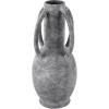 image:imageDeco 79 Ceramic Decorative Vase Textured Centerpiece Vase with 4 Handles Flower Vase for Home Decoration 7 x 7 x 15 CreamGray