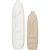 image:imageDeco 79 Ceramic Tribal Decorative Vase Easter Island Head Centerpiece Vases Set of 2 Flower Vases for Home Decoration 19 15H BeigeBeige