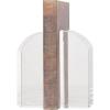 image:imageDeco 79 Crystal Geometric Decorative Bookends Arched Non Skid Bookends Set of 2 Office Bookends3 W 6 H ClearClear