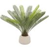 image:imageDeco 79 Faux Foliage Sago Palm Artificial Plant with Pink Ceramic Pot 37 x 39 x 36 Green