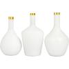 image:imageDeco 79 Glass Decorative Vase Centerpiece Vases with Gold Rim Set of 3 Flower Vases for Home Decoration 13 14 13H White