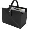 image:imageDeco 79 Leather Handmade Decorative Magazine Holder Box Style Single Slot Magazine Rack with Detail Stitching and Curved Buckle Handles File Holder 15 x 10 x 17 BrownBlack