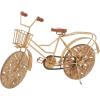 image:imageDeco 79 Metal Bike Decorative Sculpture Home Decor Statue with Carved Wood Wheels Accent Figurine 19 x 5 x 12 GoldGold