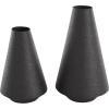 image:imageDeco 79 Metal Decorative Vase Textured Cone Centerpiece Vases Set of 2 Flower Vases for Home Decoration 14 11 H BlackBlack