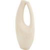 image:imageDeco 79 Paper Mache Decorative Vase Abstract Rounded Centerpiece Vase with Double Openings Flower Vase for Home Decoration 9 x 3 x 12 BeigeBeige