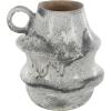 image:imageDeco 79 Paper Mache Decorative Vase Distressed Fluted Centerpiece Vase with Light Gray Texturing and Ring Handle Flower Vase for Home Decoration 12 x 11 x 15 Light Gray