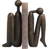 image:imageDeco 79 Polystone People Decorative Bookends Non Skid Bookends Set of 2 Office Bookends4 W 9 H BronzeBronze
