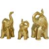 image:imageDeco 79 Porcelain Ceramic Elephant Decorative Sculpture Home Decor Statues Set of 3 Accent Figurines 12 11 8H Gold