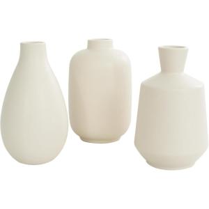 image:imageDeco 79 Ceramic Decorative Vase Minimalistic Centerpiece Vases with Varying Shapes Set of 3 Flower Vases for Home Decoration 5 W 8 H CreamCream