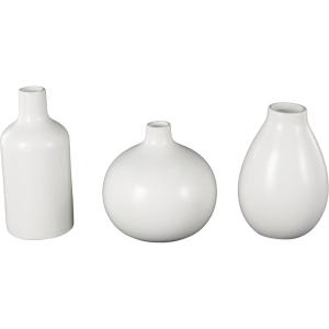 image:imageDeco 79 Ceramic Decorative Vase Minimalistic Centerpiece Vases with Varying Shapes Set of 3 Flower Vases for Home Decoration 5 W 8 H CreamWhite