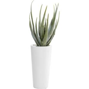 image:imageDeco 79 Faux Foliage Aloe Vera Artificial Plant with Realistic Leaves and White Fiberglass Pot 15 x 14 x 34 GreenGreen