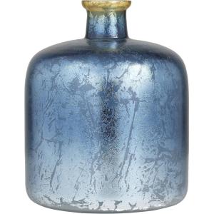 image:imageDeco 79 Glass Handmade Decorative Vase Centerpiece Vase with Gold Rim Flower Vase for Home Decoration 10 x 10 x 14 BlueBlue